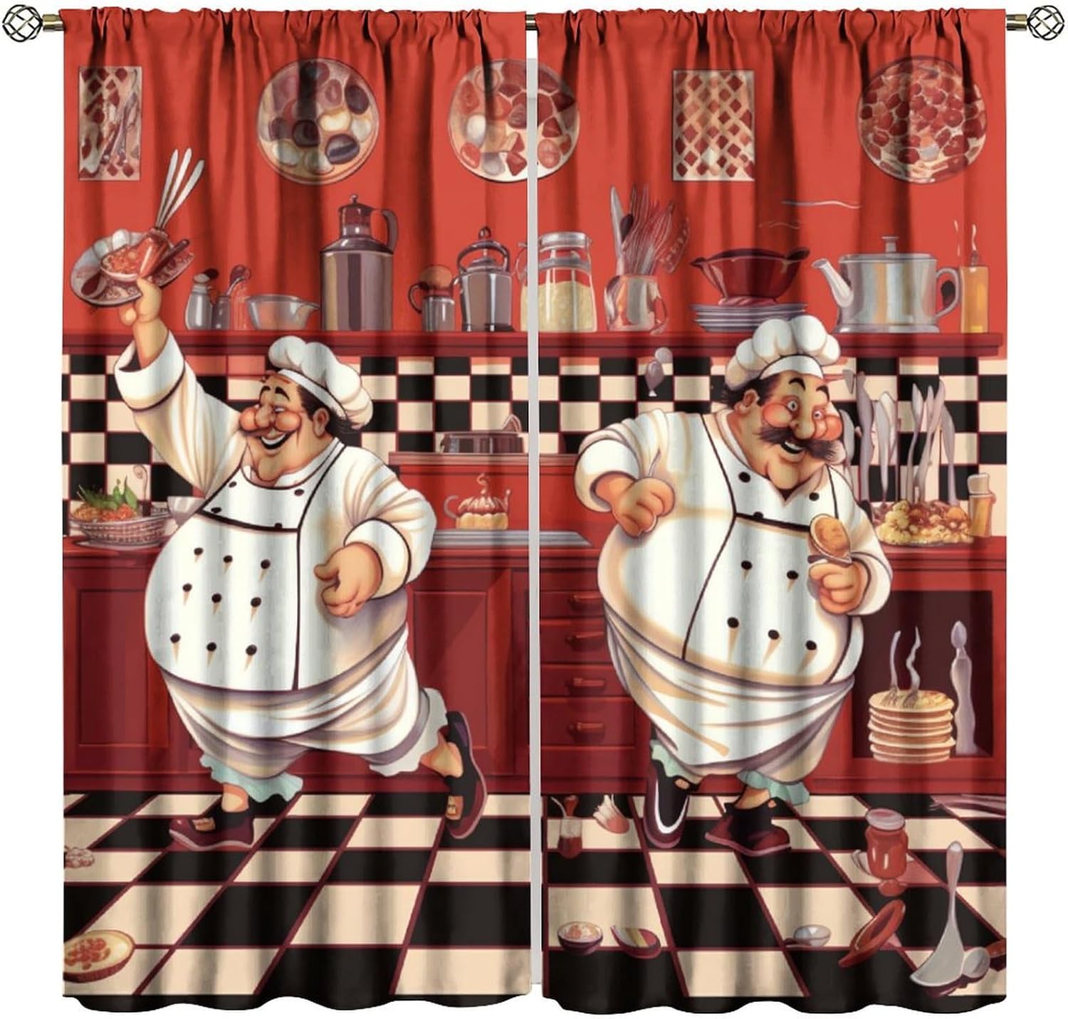 Home Cooking Youtube - Chef de cozinha com cortinas gourmet,