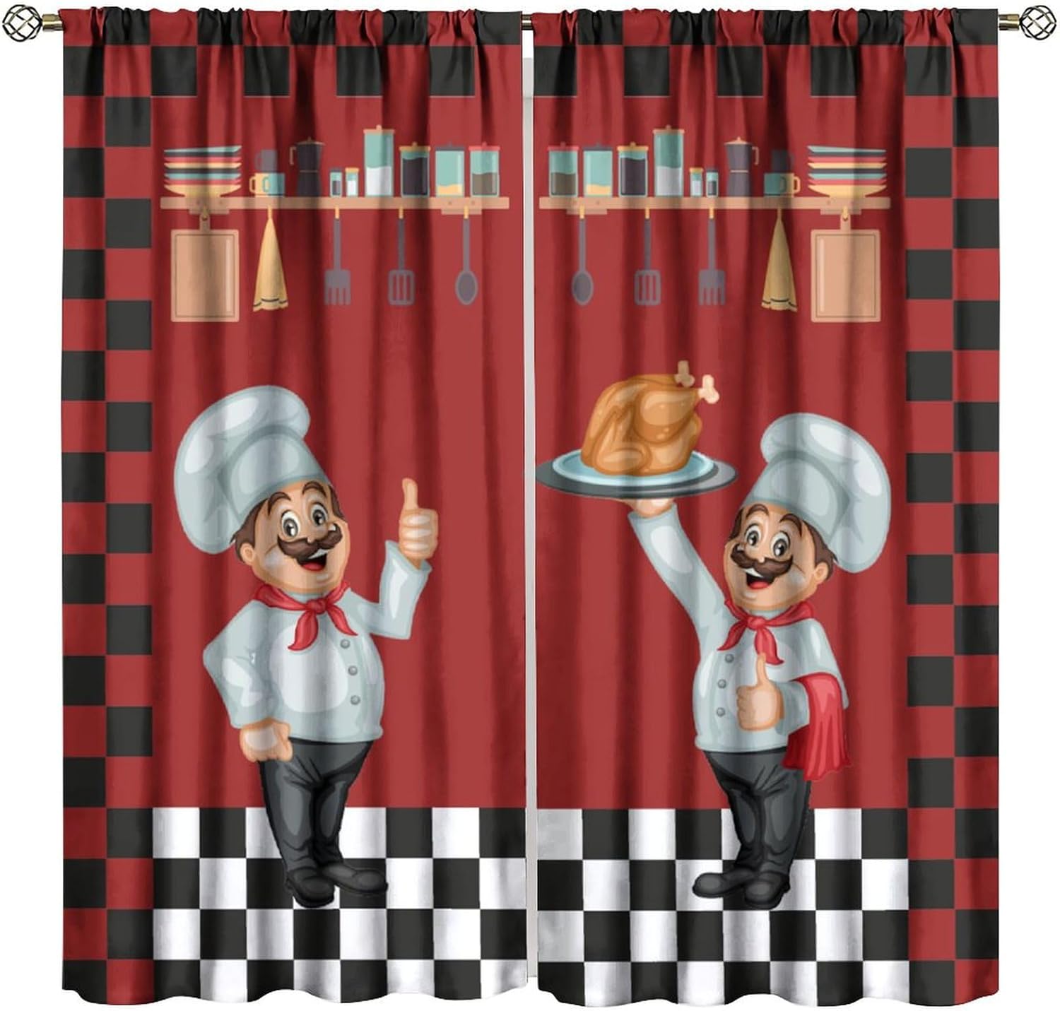 Home Cooking Youtube - Cortinas de cozinha de chef, moderna,