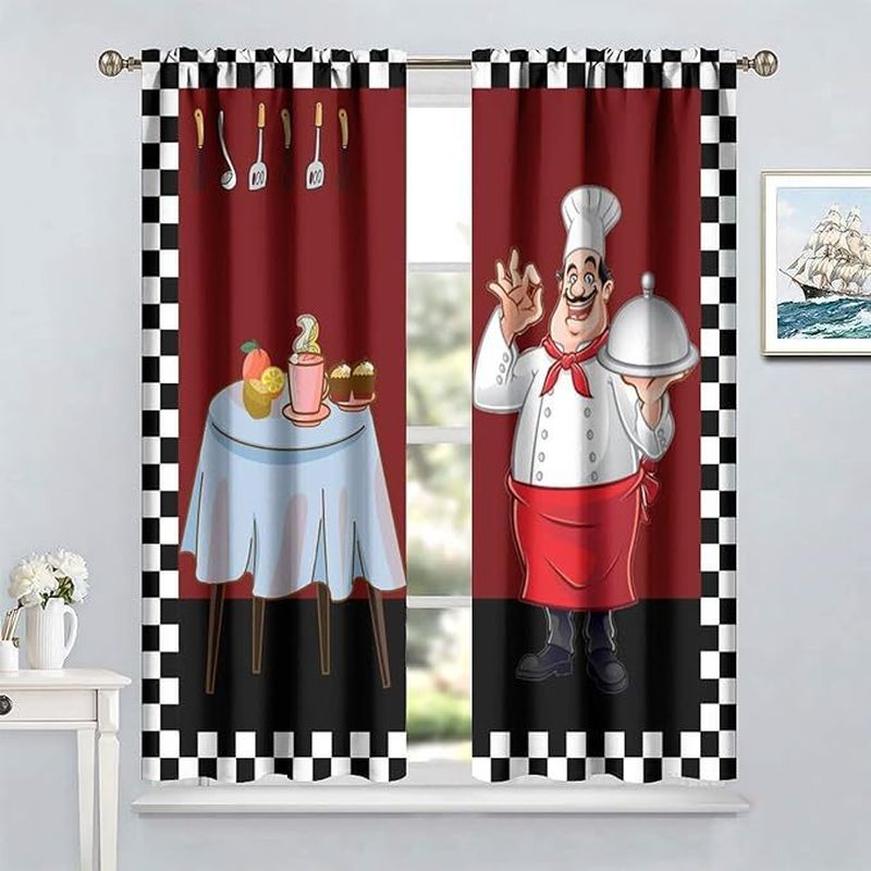 Home Cooking Youtube - Cortinas Curtas de Cozinha VIKAMA Bistro