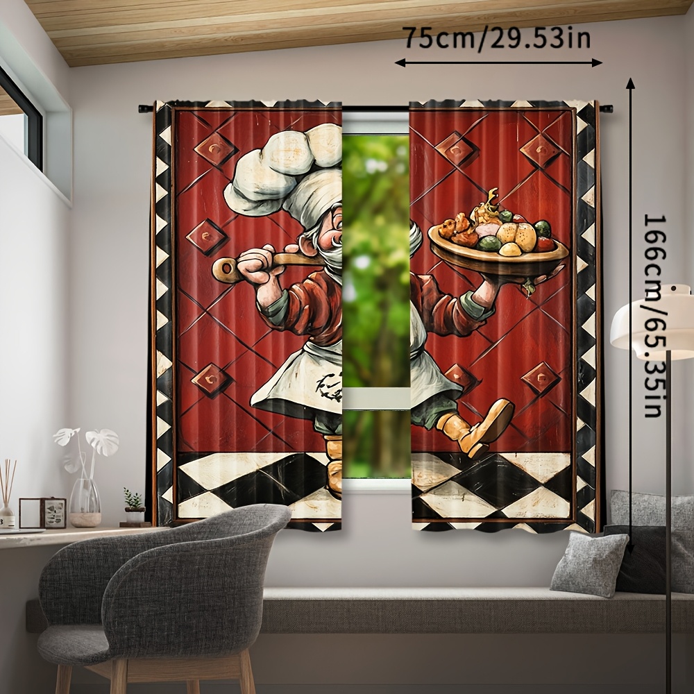 Cortinas de Cozinha com Desenh - Home Cooking Youtube avaliação e preço