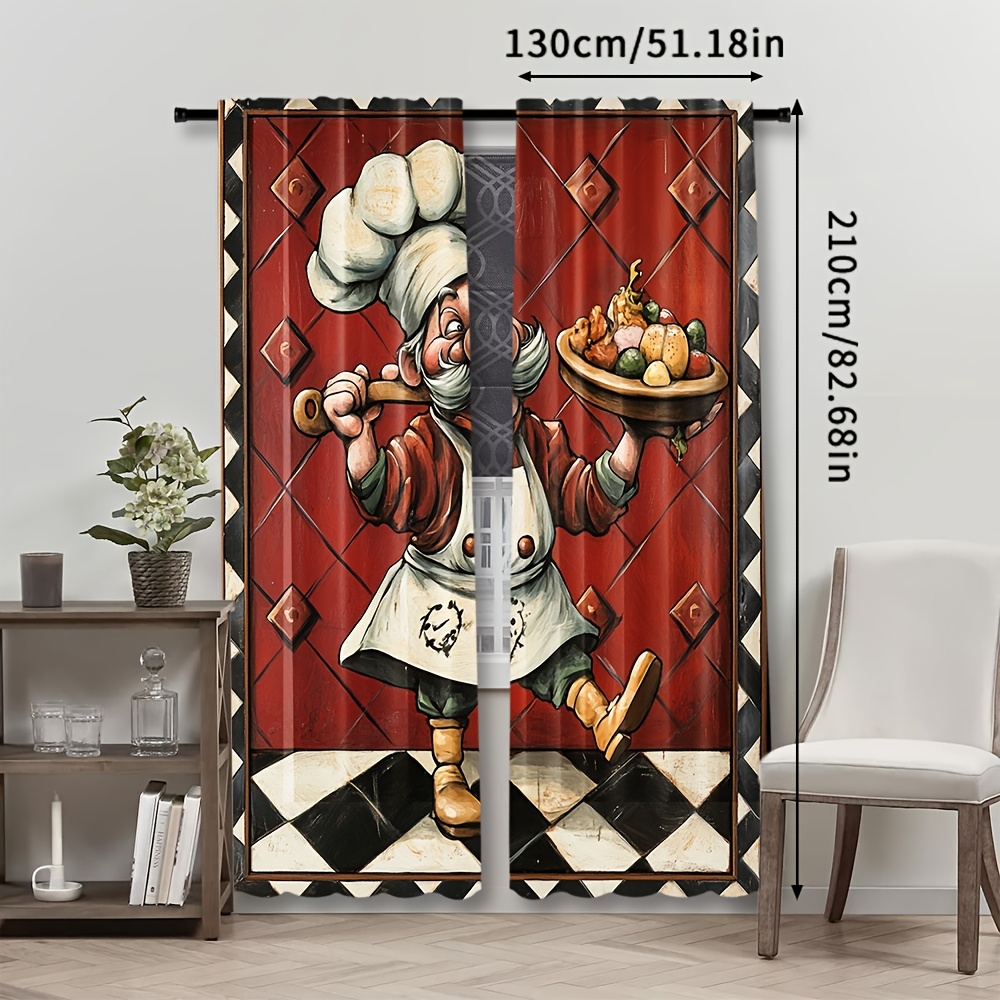 Cortinas de Cozinha com Desenh - Home Cooking Youtube avaliação e preço