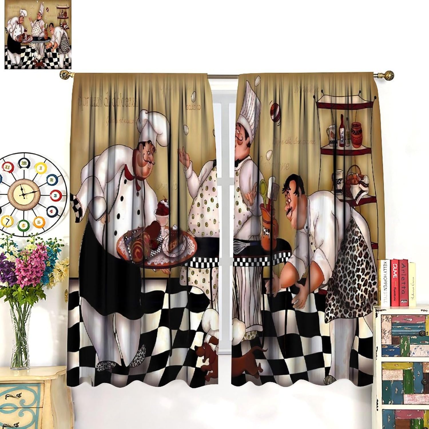 Cortinas retrô de chef de cozi - Home Cooking Youtube avaliação e preço