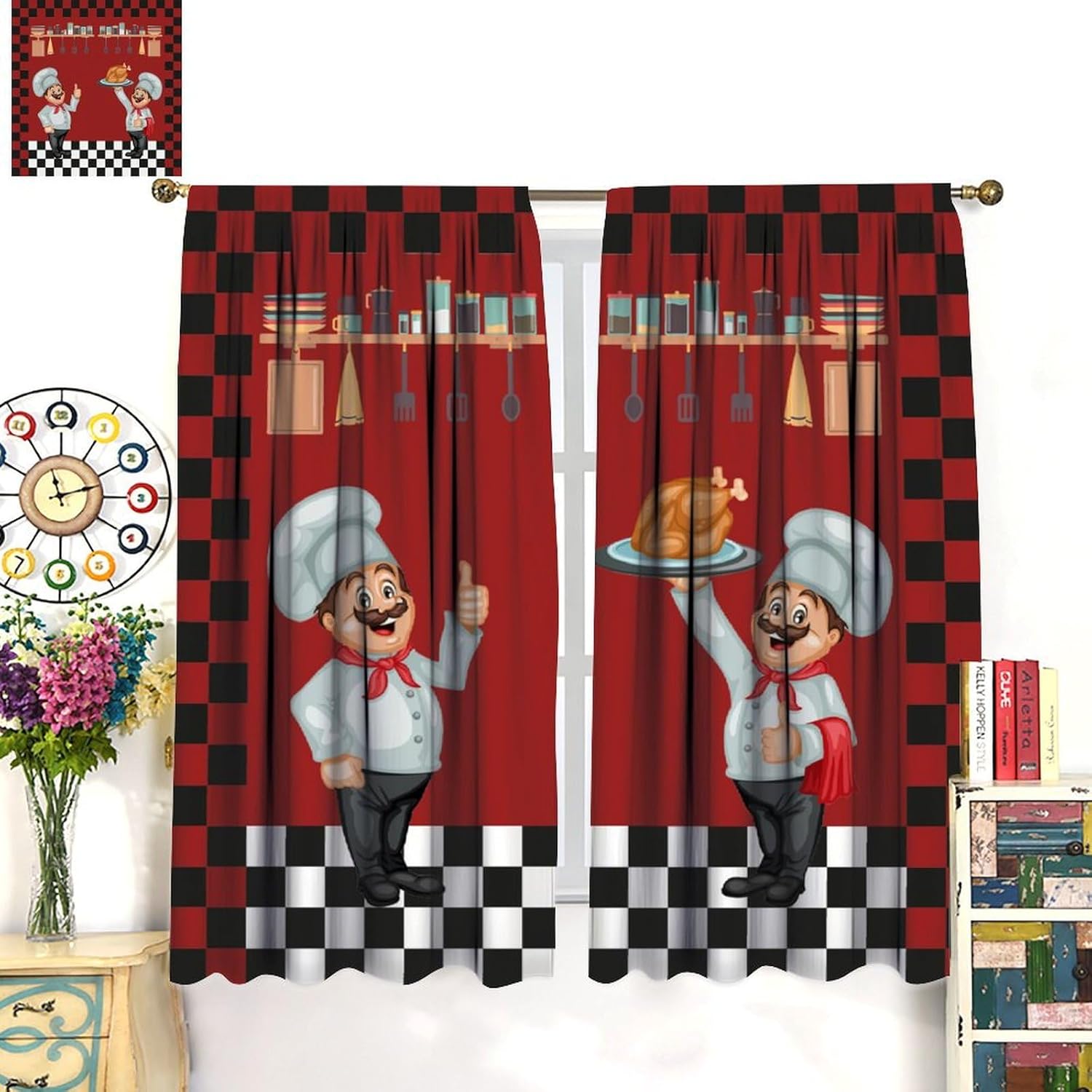 Cortinas de cozinha de chef, m - Home Cooking Youtube avaliação e preço
